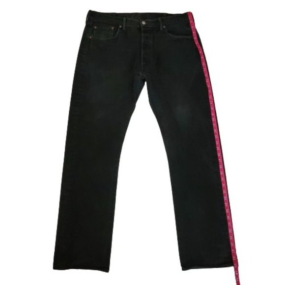 Levi Strauss & Co. Men's 501 Original Regular Fit Black Denim Jeans Size W38 L34 - Picture 12 of 16